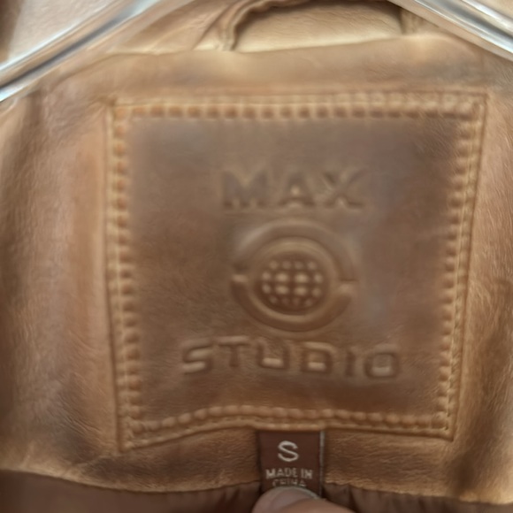 Camel colored new leather bomber jacket - Picture 7 of 7